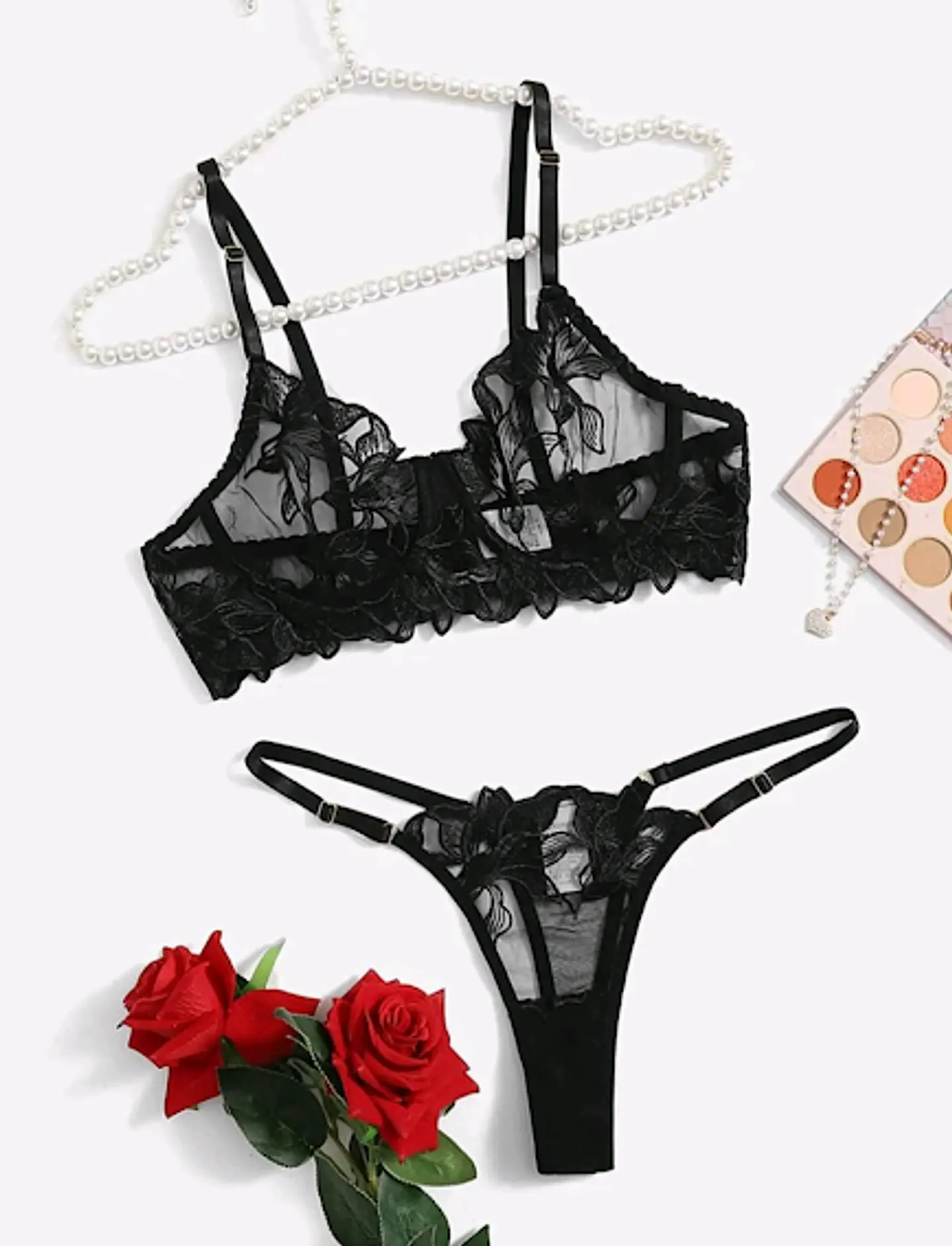 Conjunto Flores Bordadas 1