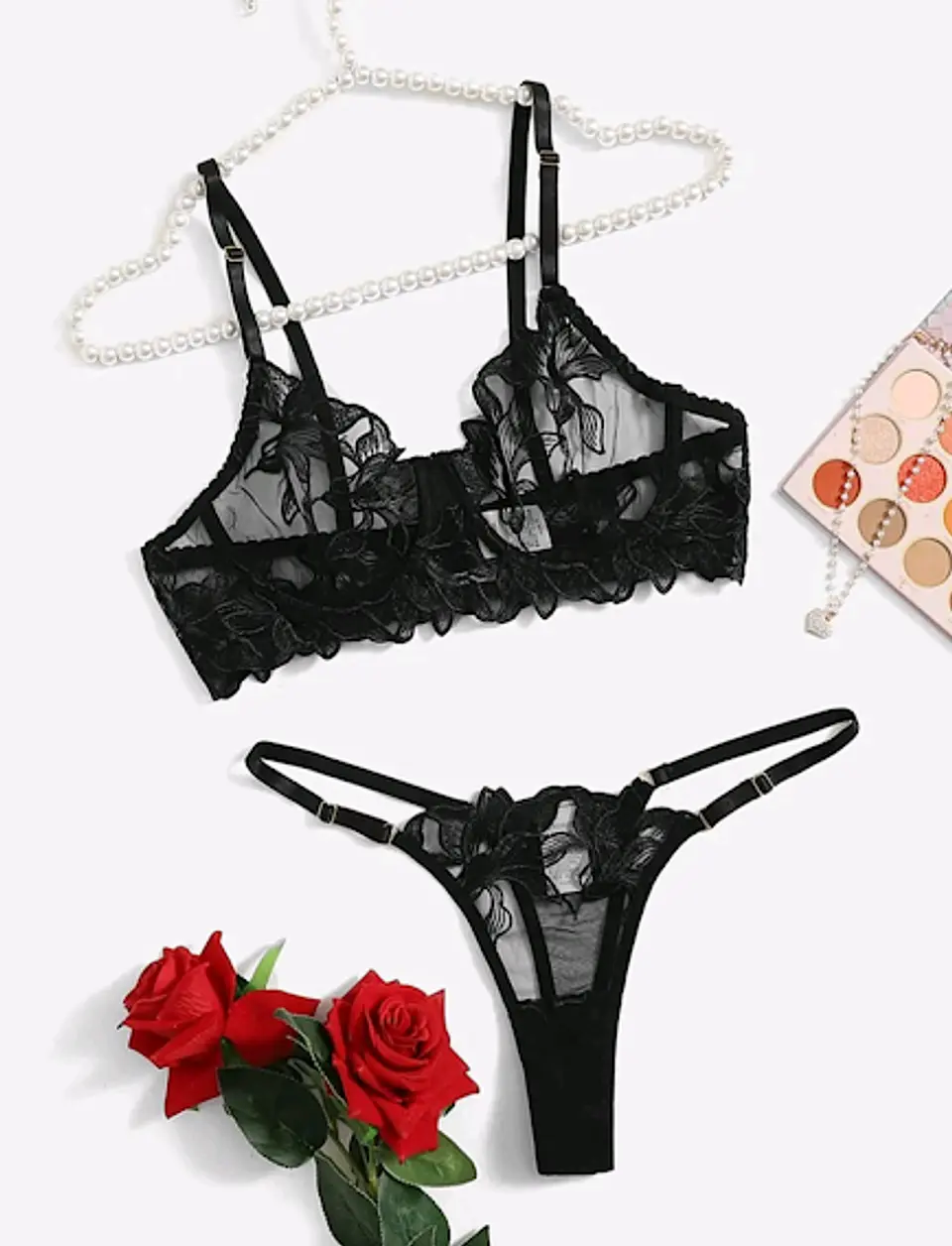 Conjunto Flores Bordadas 1