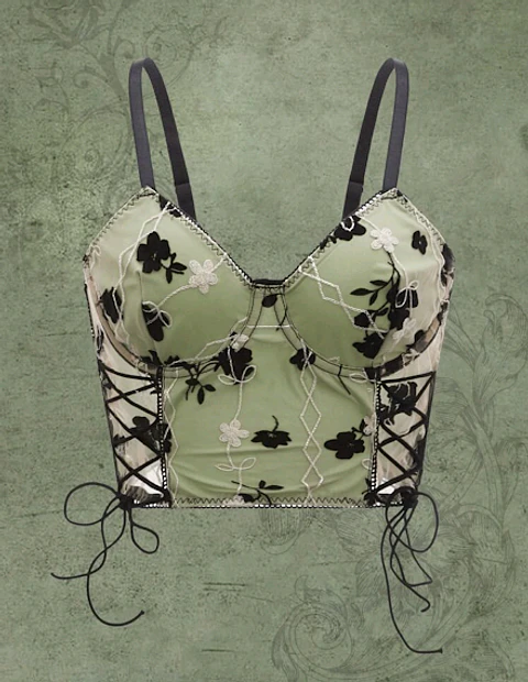 Bustier Flores Bordadas