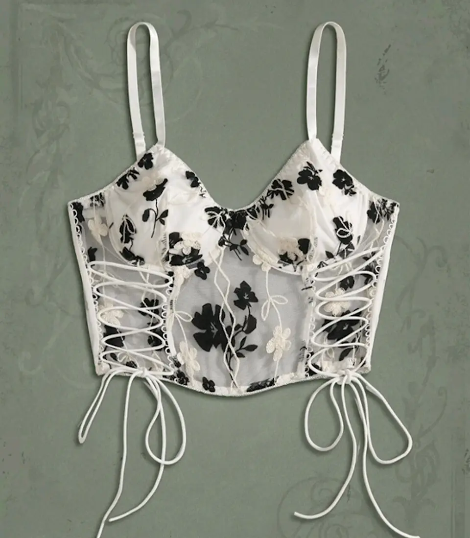 Bustier Flores Bordadas 1