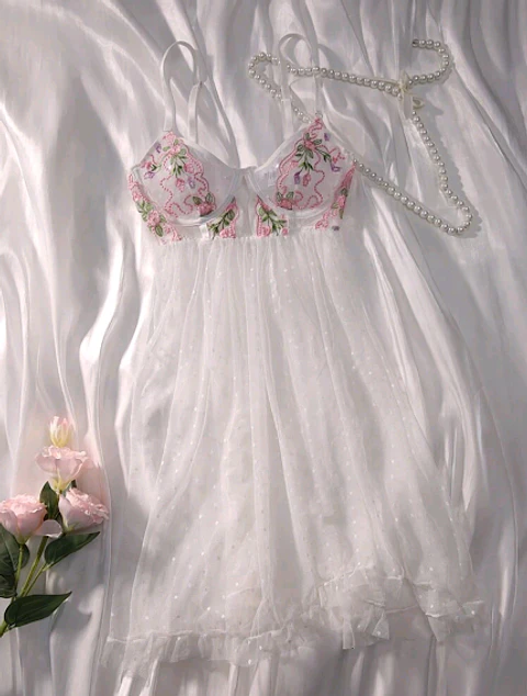 Babydoll Flores Bordadas