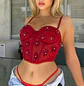 Bustier Flores Burdeo - Miniatura 3