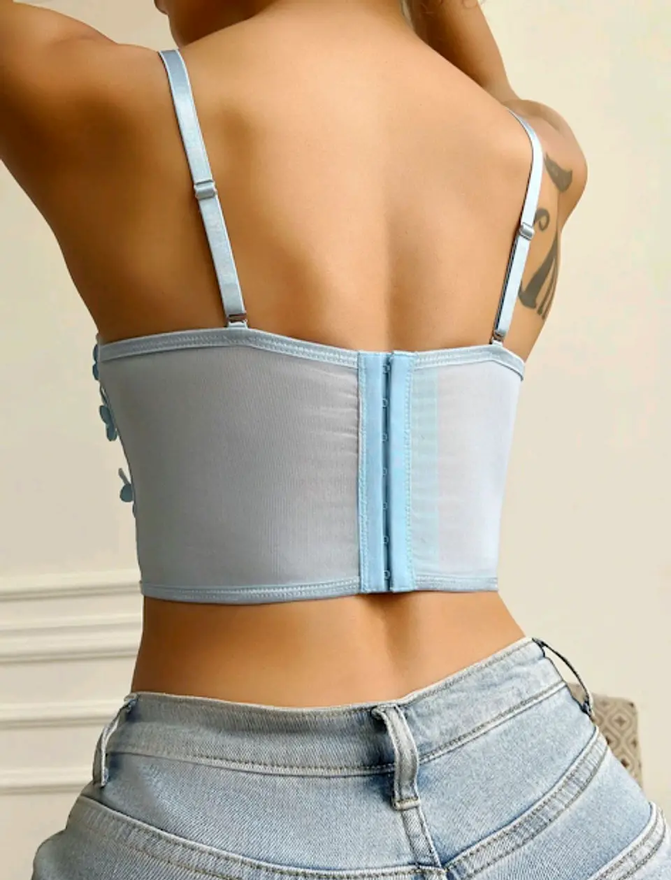 Bustier Flores Celeste 2
