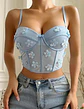 Bustier Flores Celeste - Miniatura 3