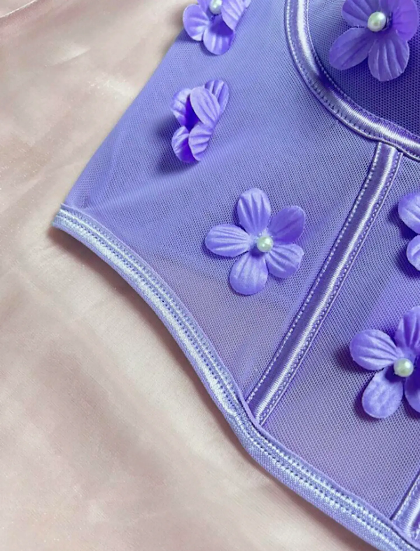 Bustier Flores Lila 4