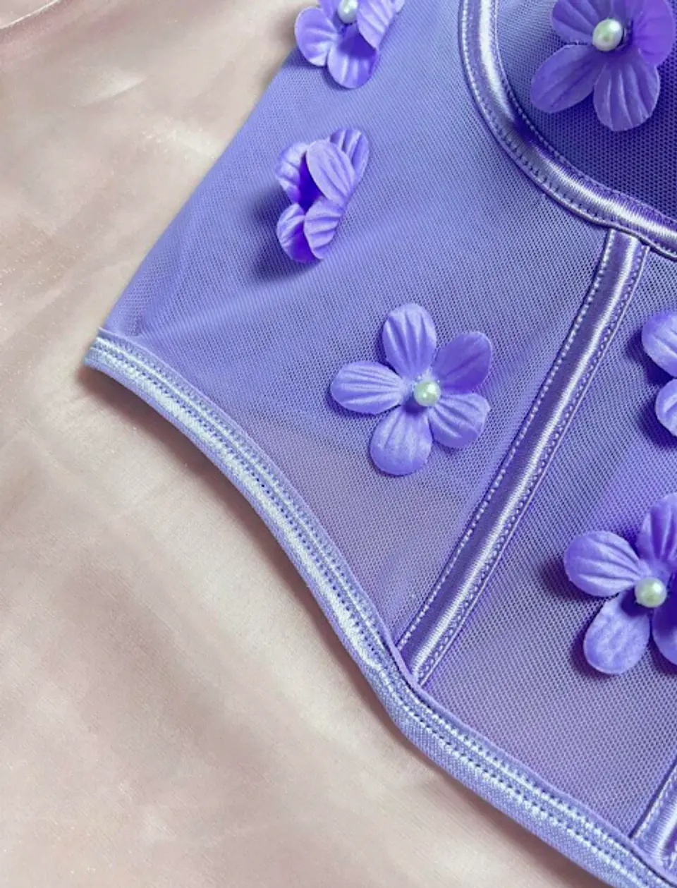 Bustier Flores Lila 4