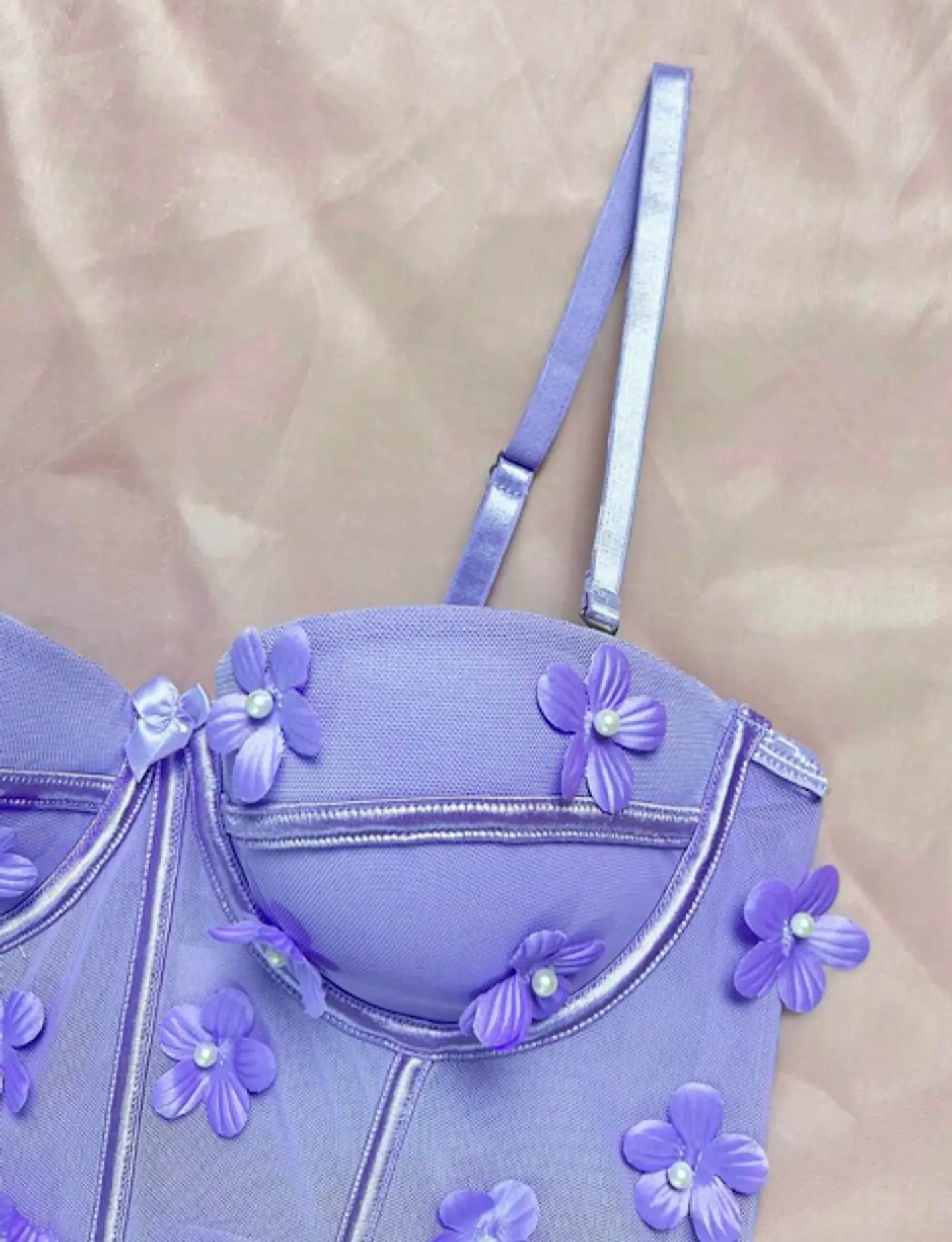Bustier Flores Lila 5