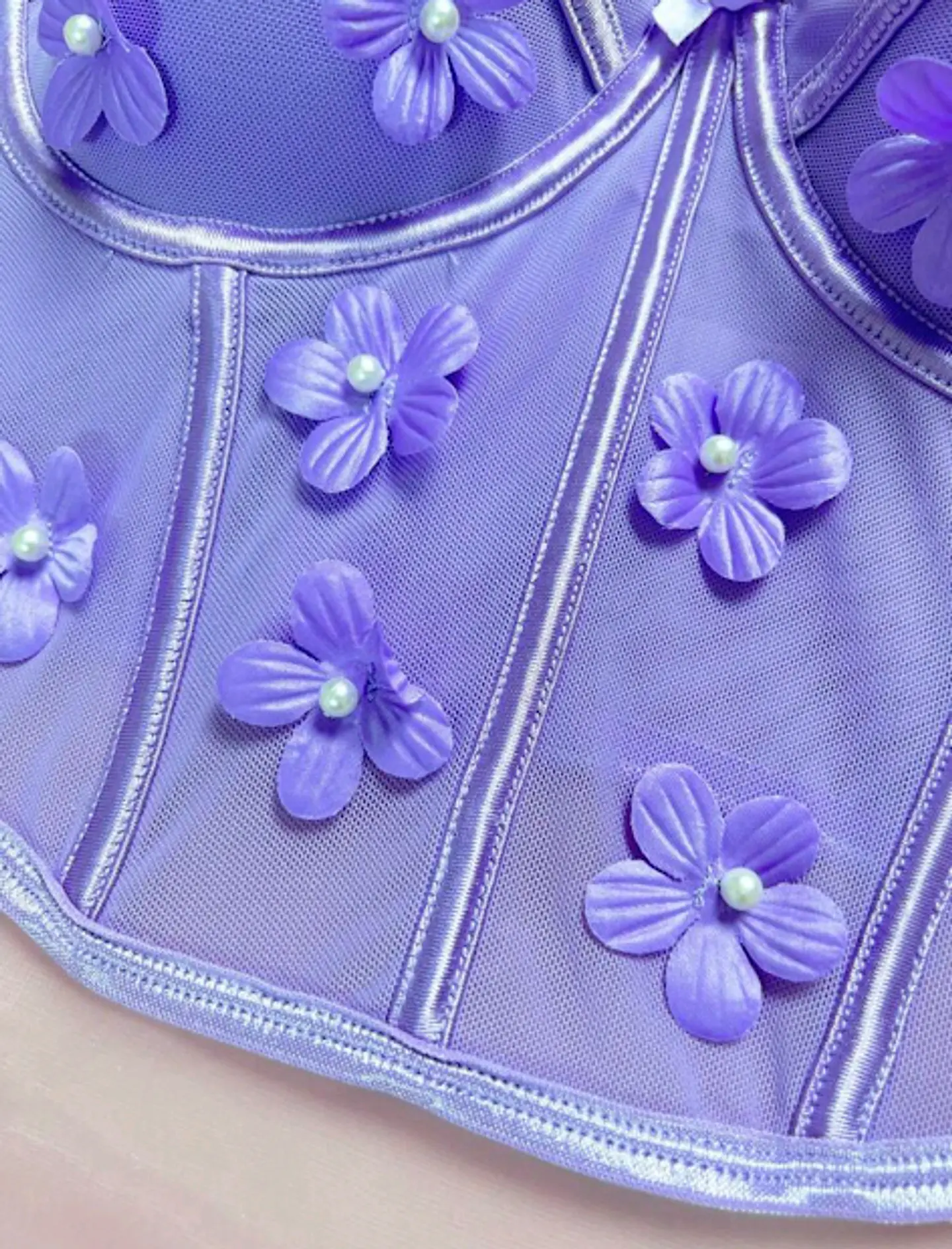 Bustier Flores Lila 6