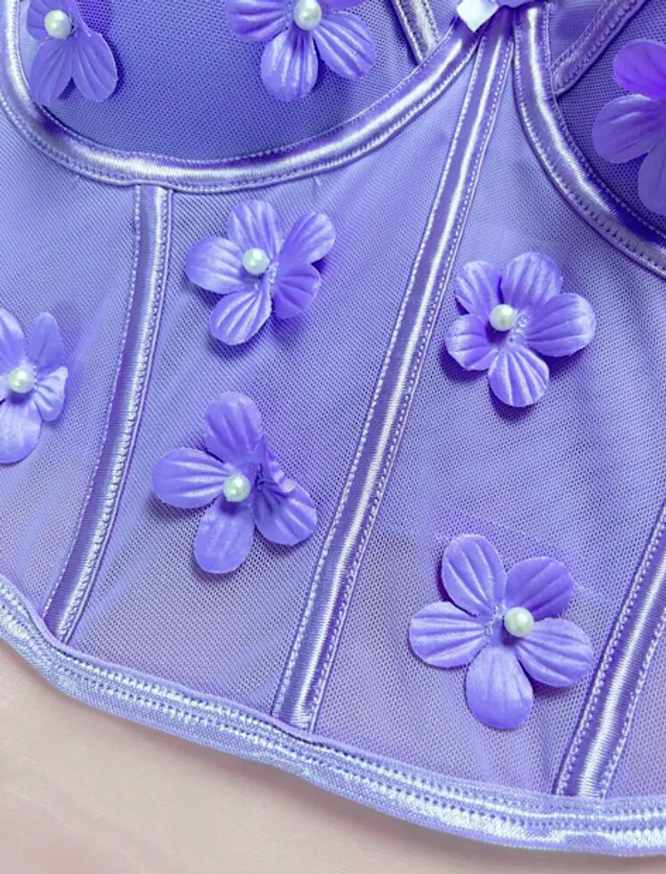 Bustier Flores Lila 6