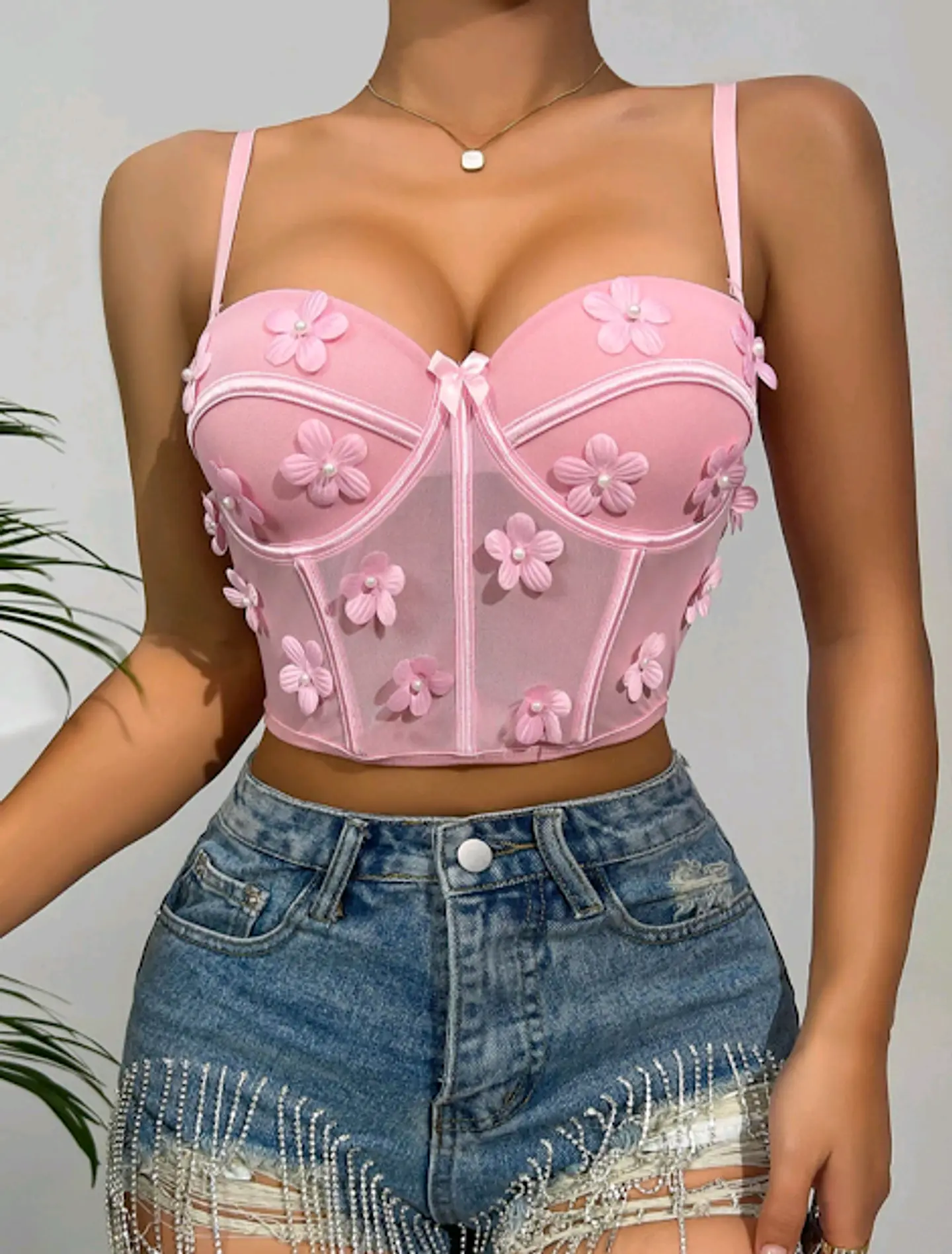 Bustier Flores Rosa 4