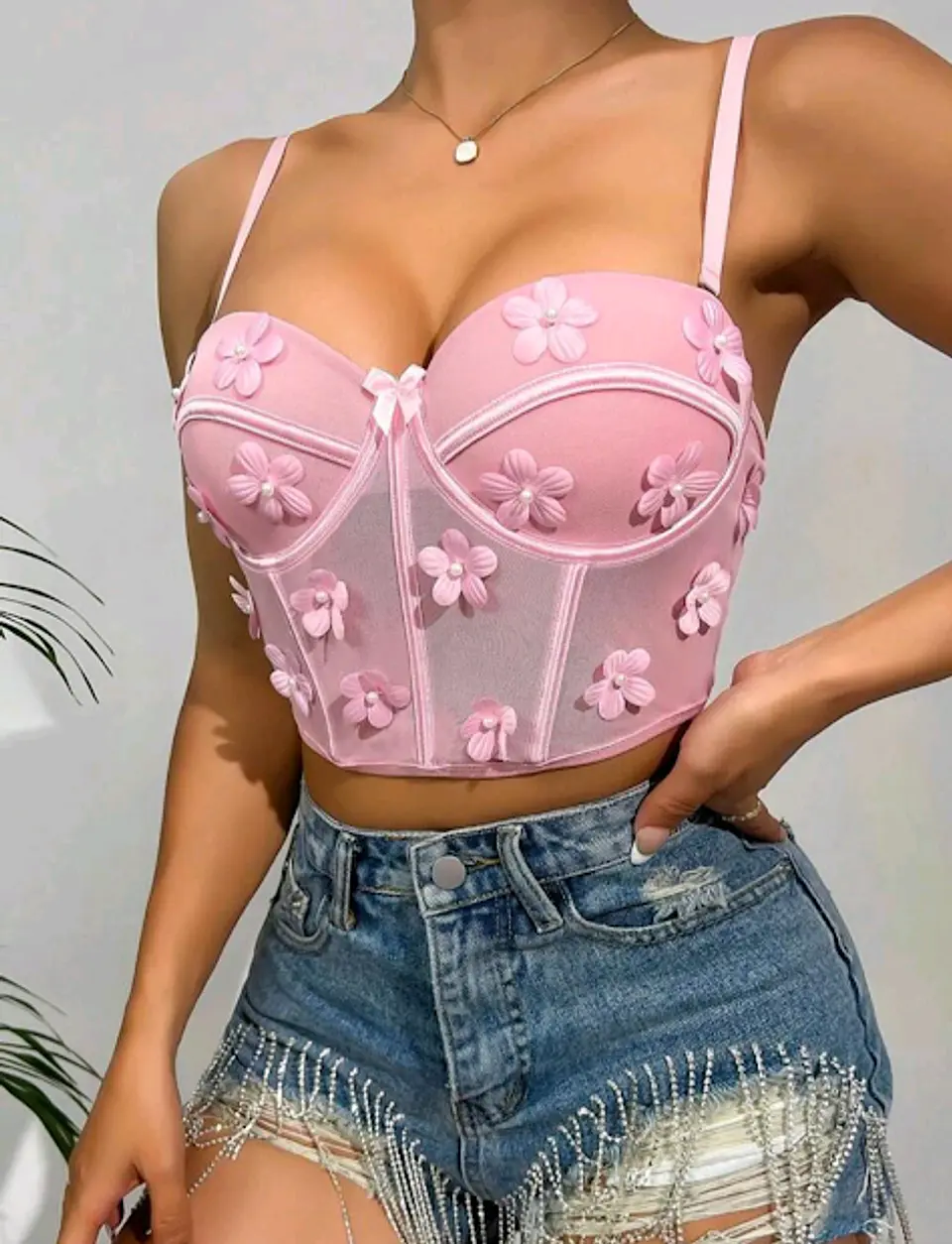 Bustier Flores Rosa 5