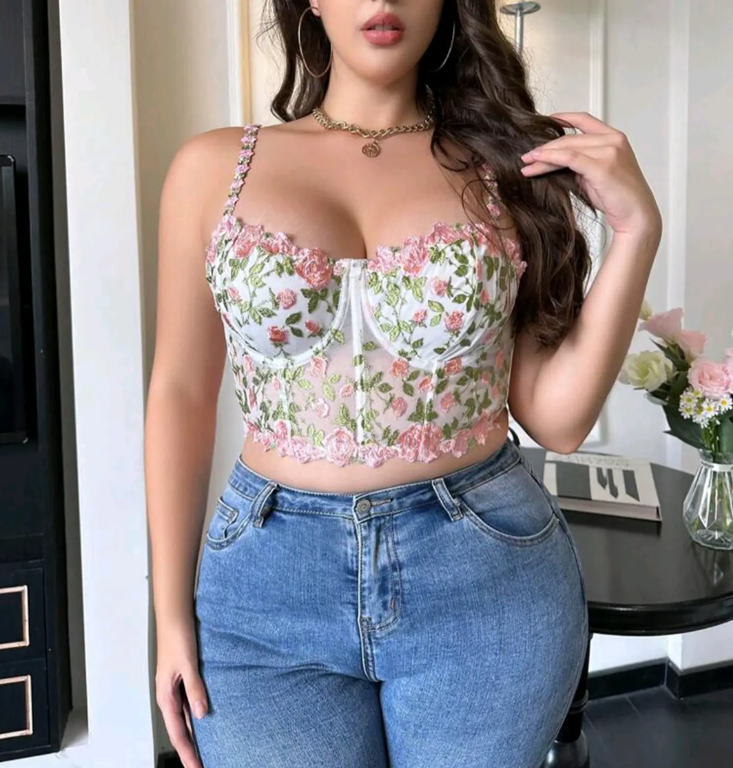 Bustier Bordado de Flores 4