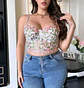 Bustier Bordado de Flores - Miniatura 4