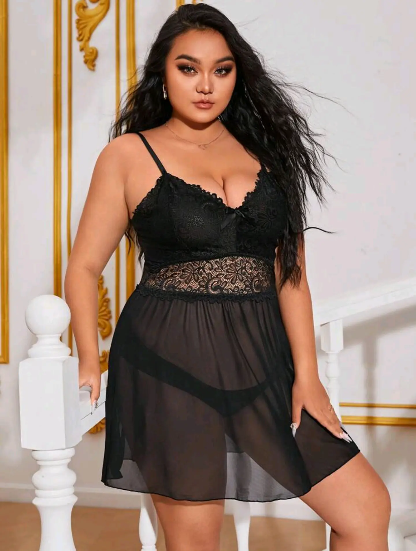 Babydoll Malla y Encaje 3