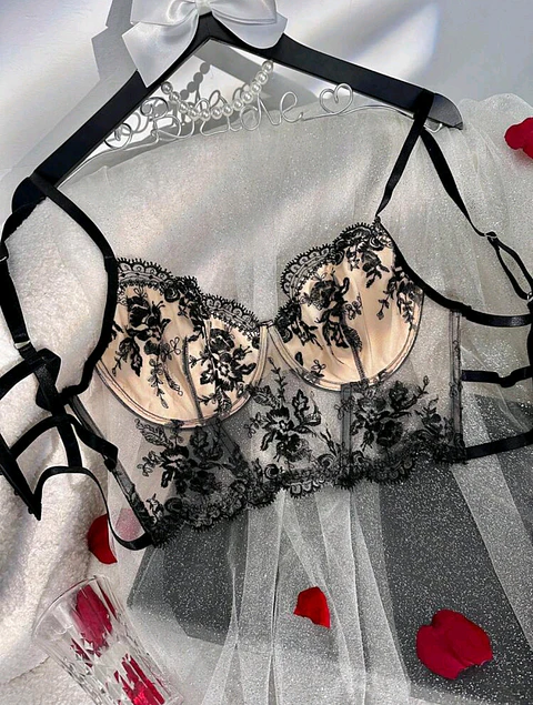 Bustier Flores Bordadas