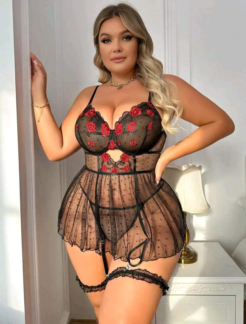 Babydoll Flores Rojas 4