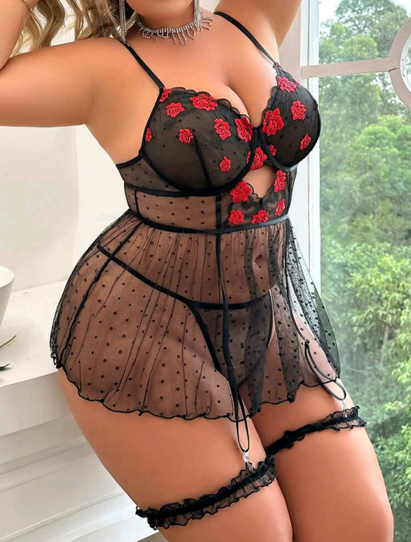 Babydoll Flores Rojas 6