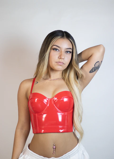 Bustier Cuerina Efecto Látex