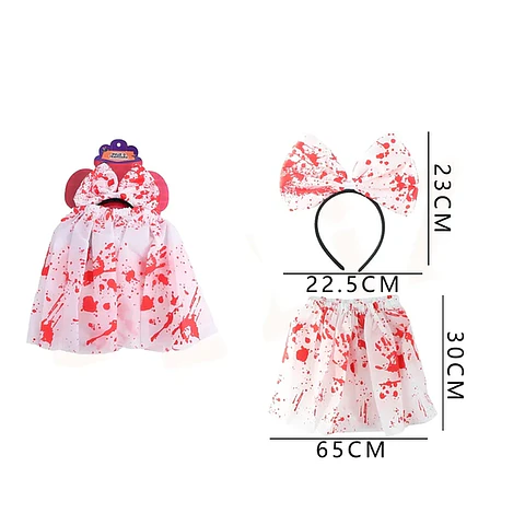 Kit Disfraz con Tutu Blanco Halloween 2pcs