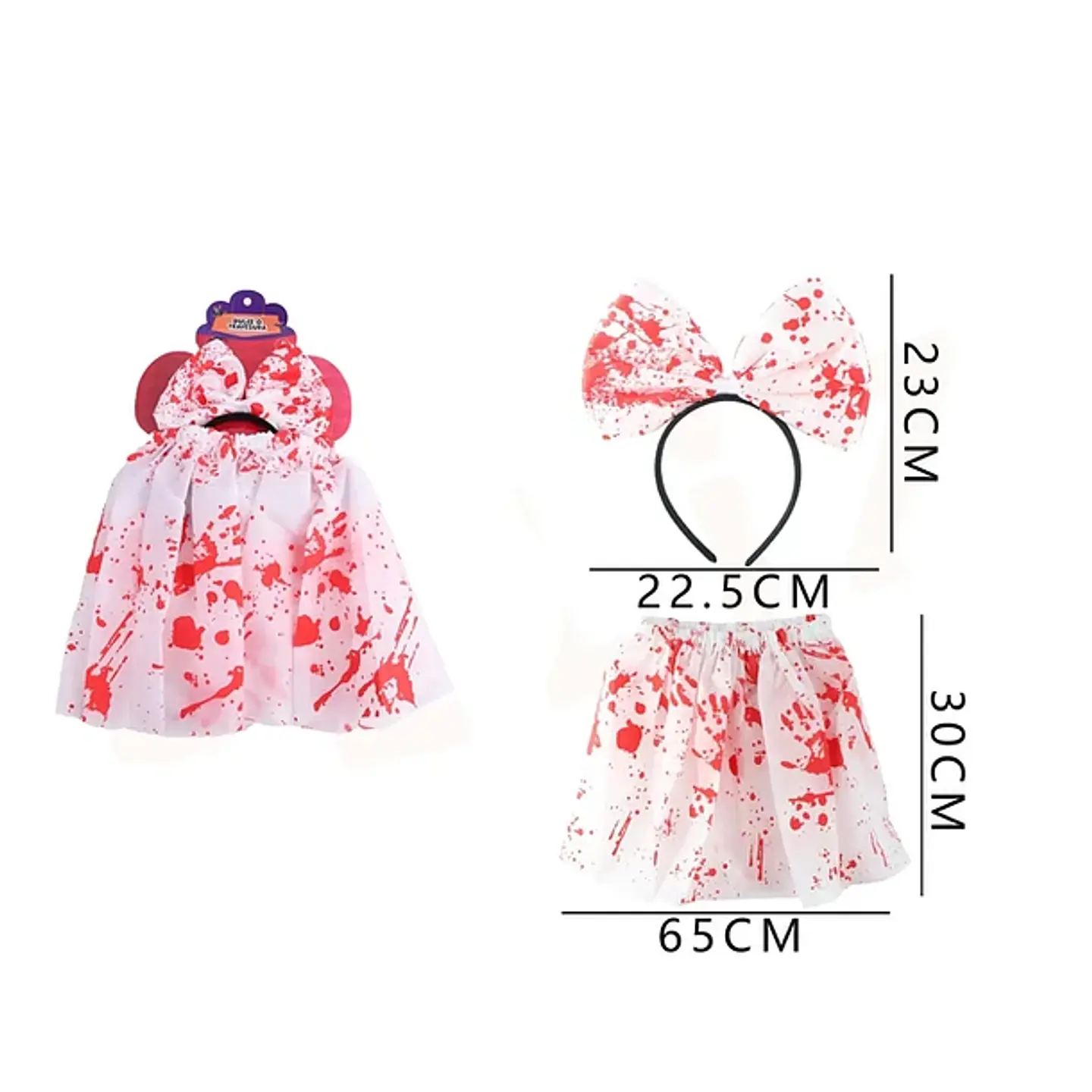 Kit Disfraz con Tutu Blanco Halloween 2pcs 1