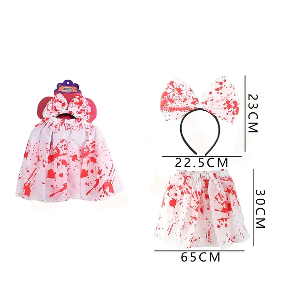 Kit Disfraz con Tutu Blanco Halloween 2pcs 1
