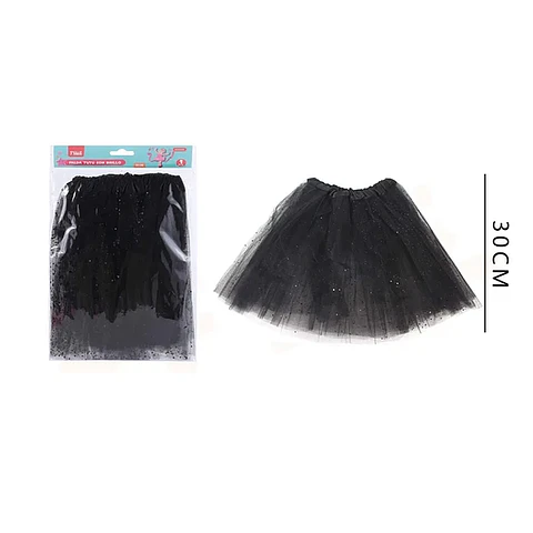 Falda Tutu Brillante Negro 30cm