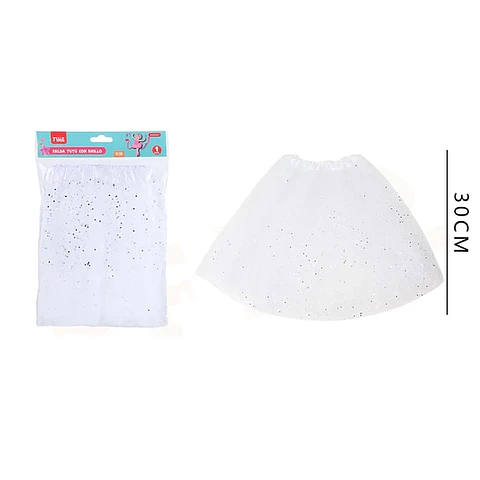  Falda Tutu Brillante Blanco 30cm
