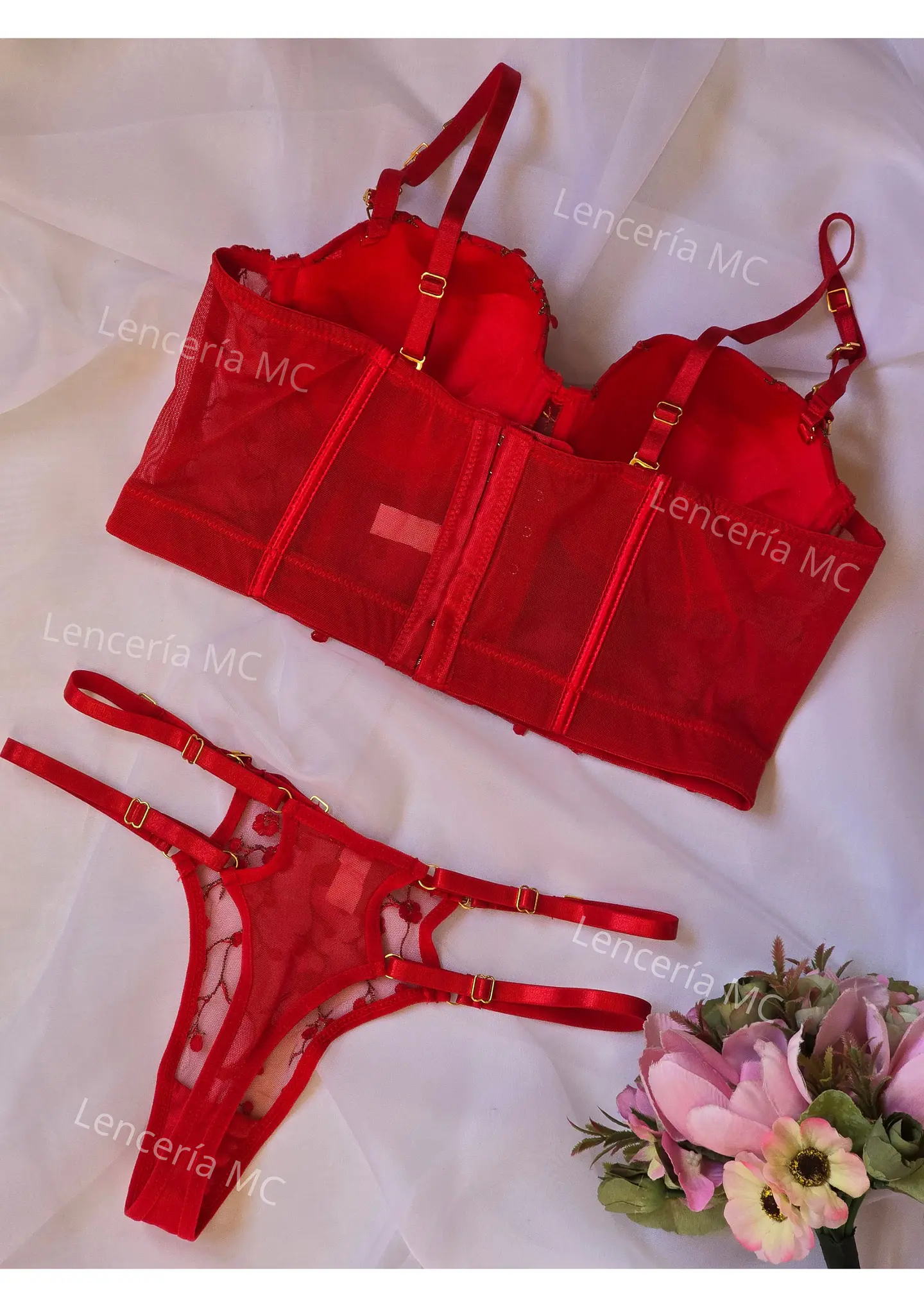 Conjunto Flores Bordadas 4