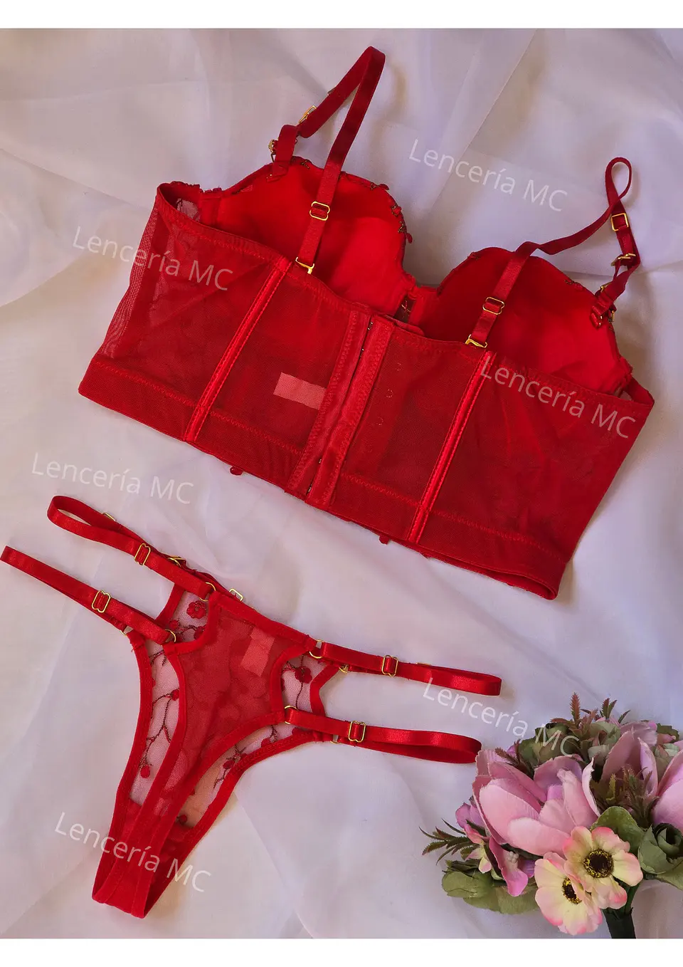 Conjunto Flores Bordadas 4