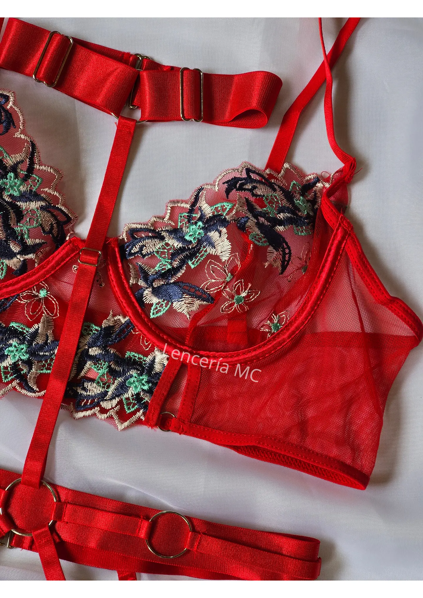 Conjunto Flores Bordadas 4