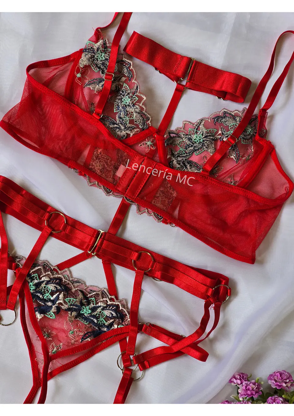 Conjunto Flores Bordadas 7