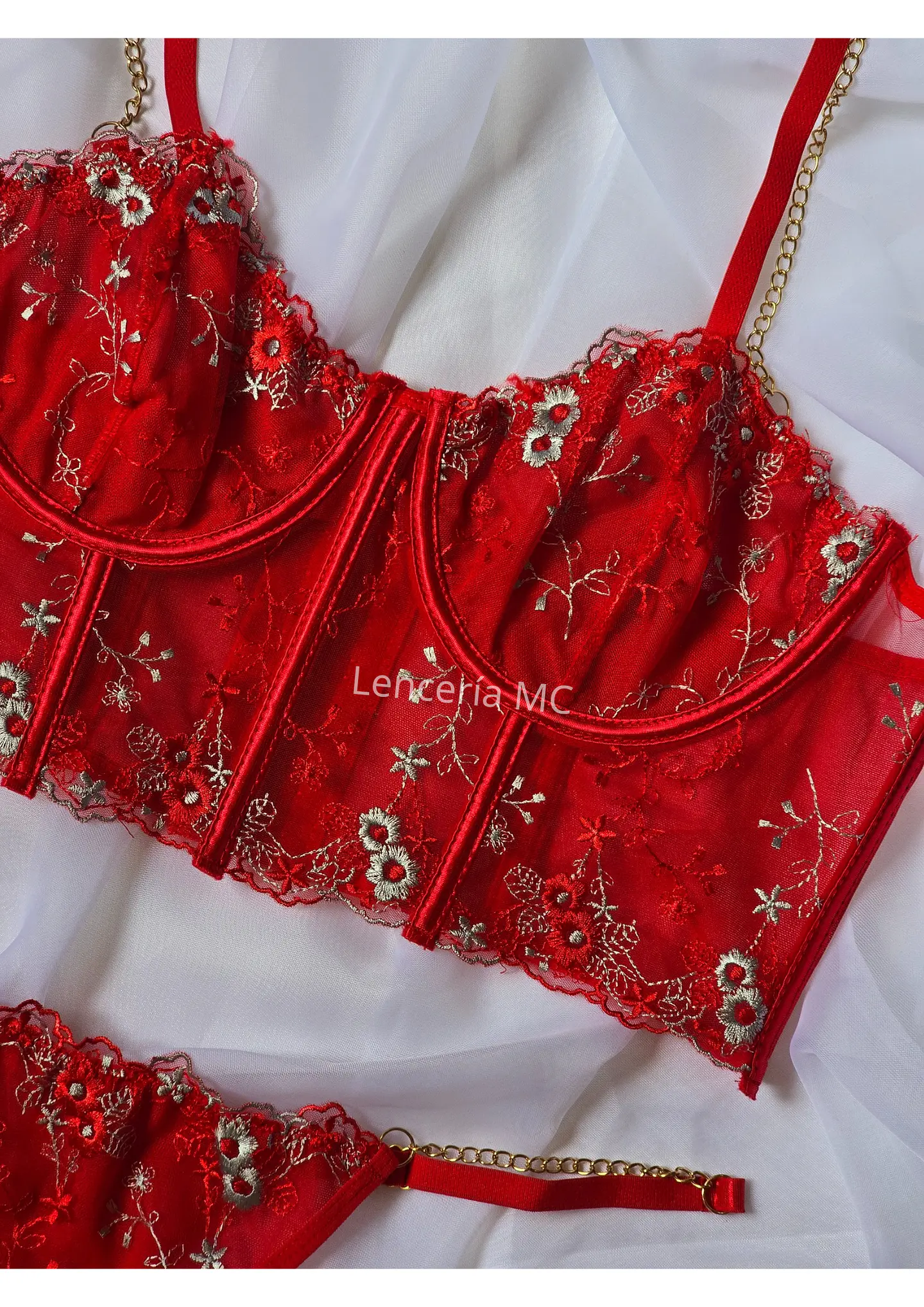 Conjunto Flores Bordadas 2