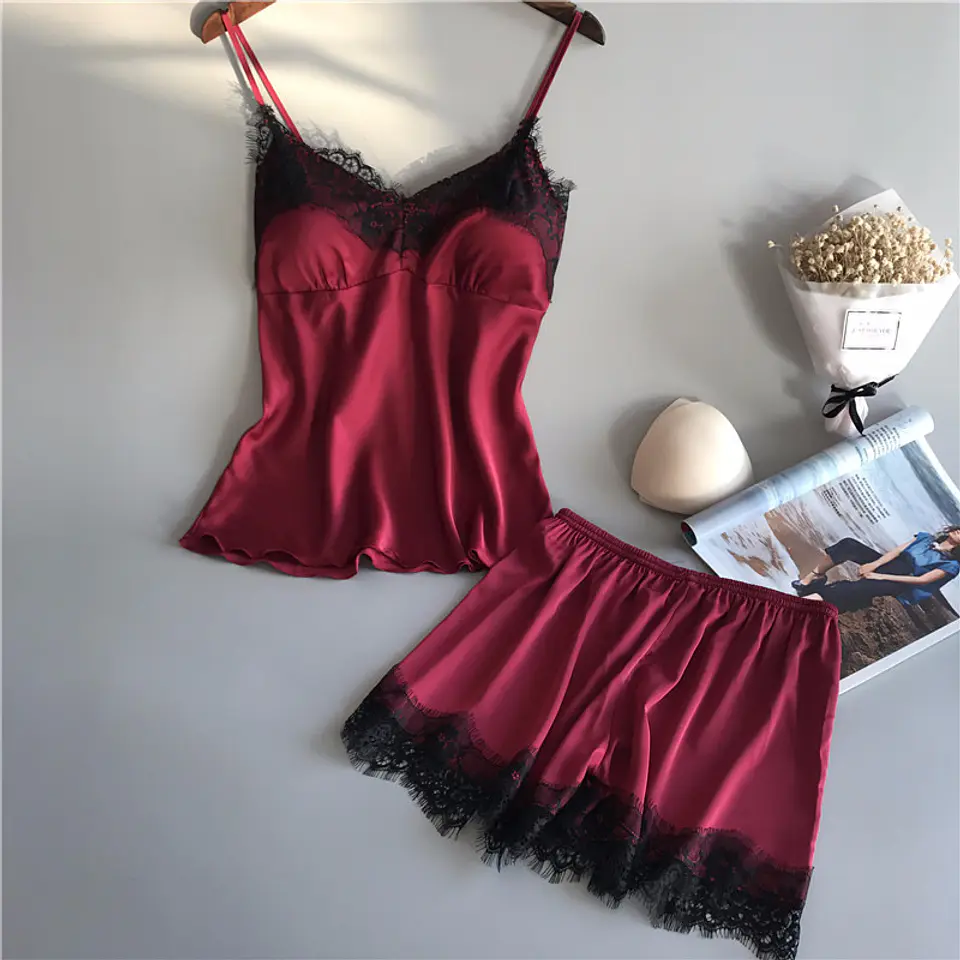 Pijama Satín y Encaje 6
