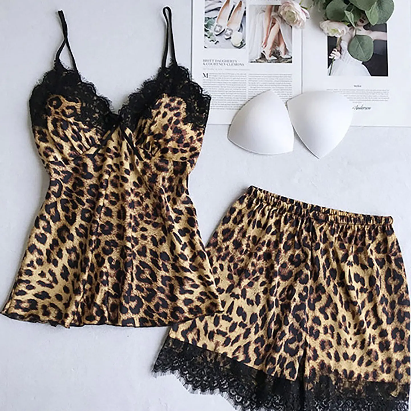 Pijama Satin Estampado de Leopardo 5