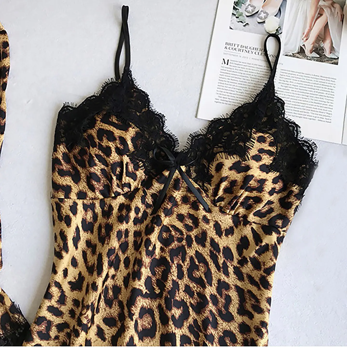 Pijama Satin Estampado de Leopardo 3