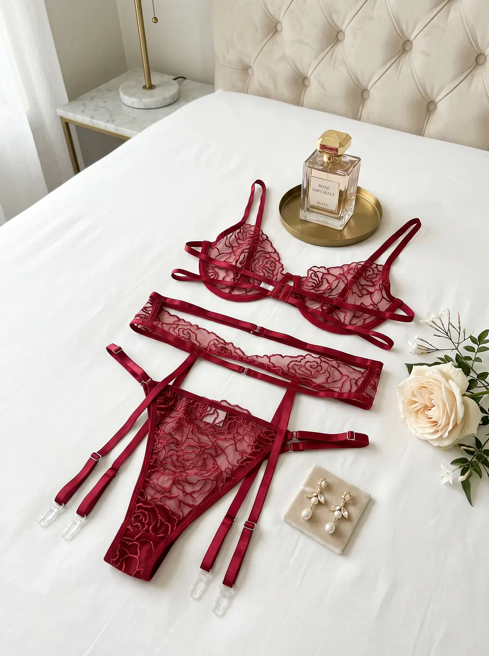 Conjunto Flores Bordadas 5