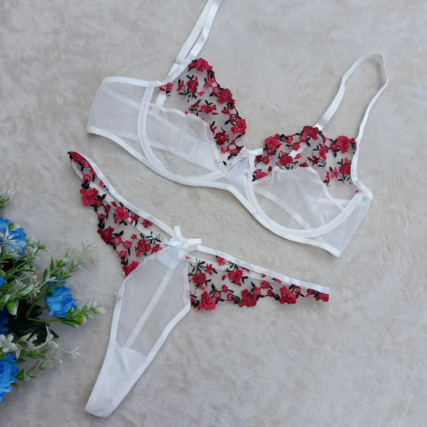 Conjunto Flores Bordadas 8
