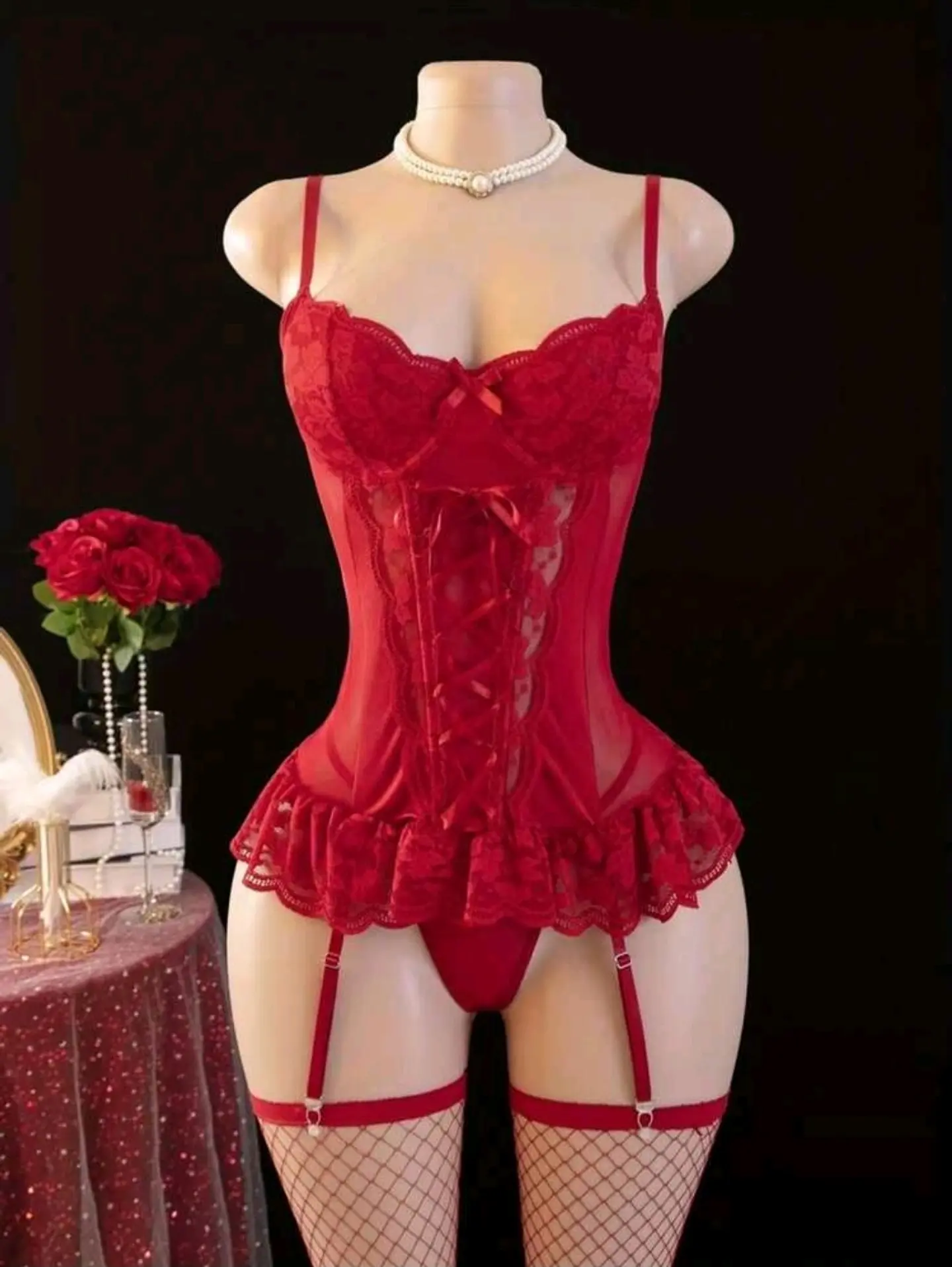 Conjunto Bustier Encaje 8