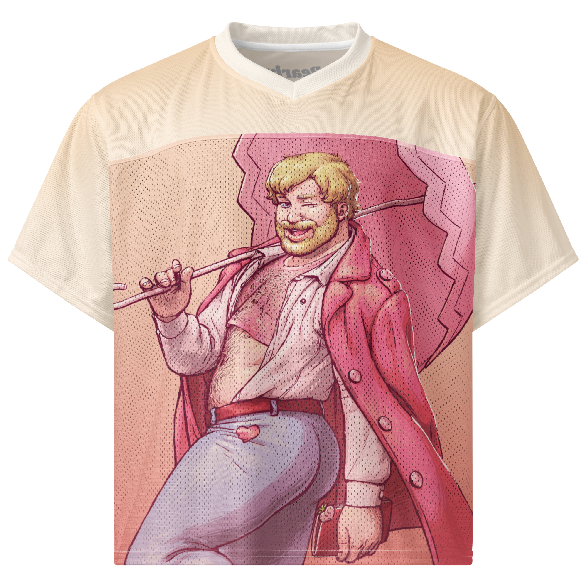 Peach All Over Boxy Football Jersey 1
