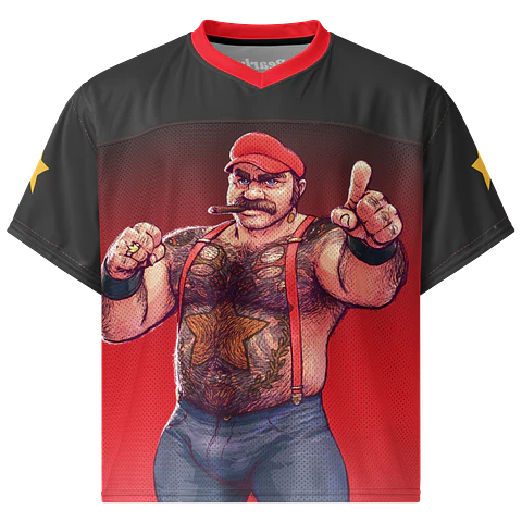 Mario All Over Boxy Football Jersey