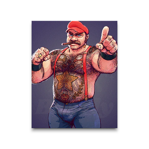 Mario Portrait Print
