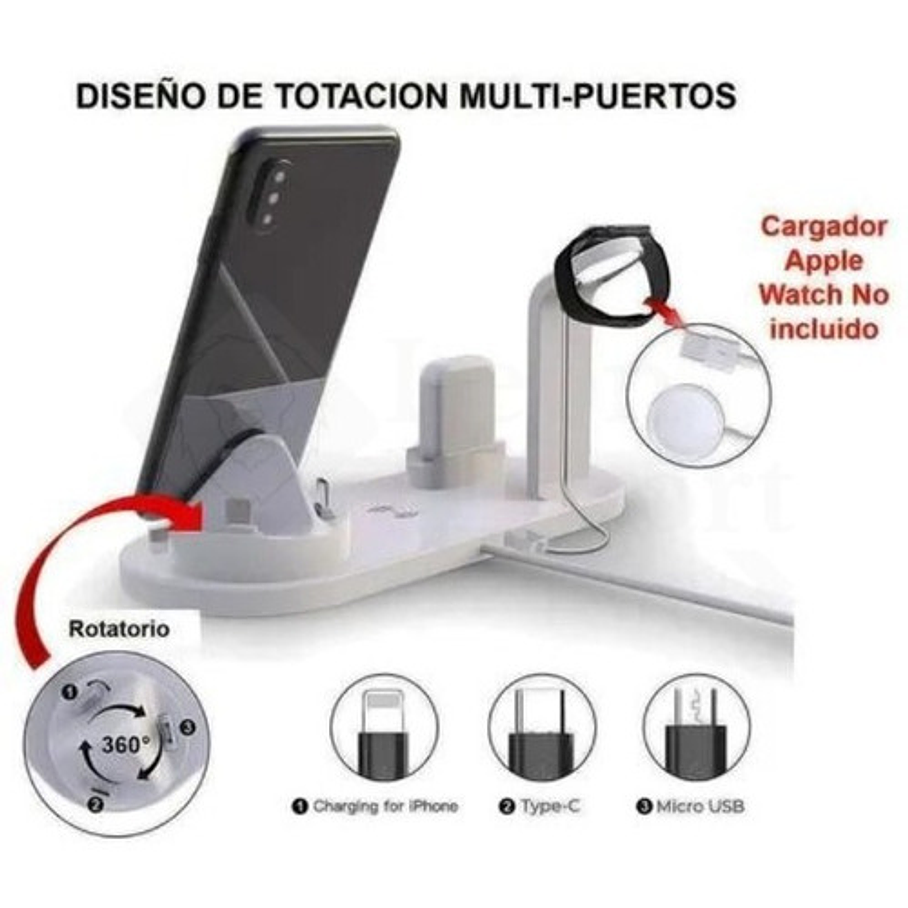 Estacion Carga Inalambrica 4 En 1 Para iPhone Samsung Xiaomi 4