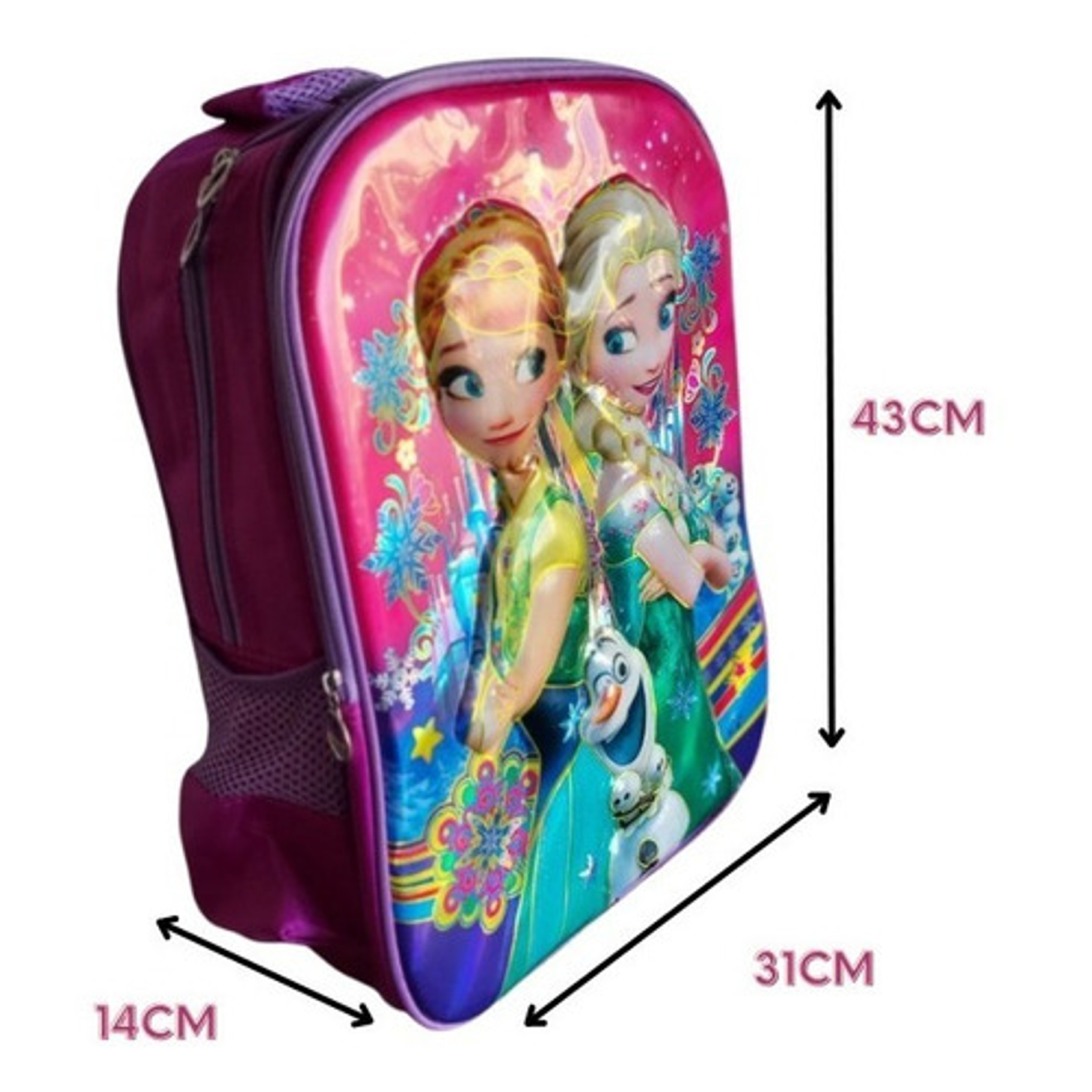 Mochila Escolar Frozen Niñas 3d Relieve Infaltil 35 L Bolso 3