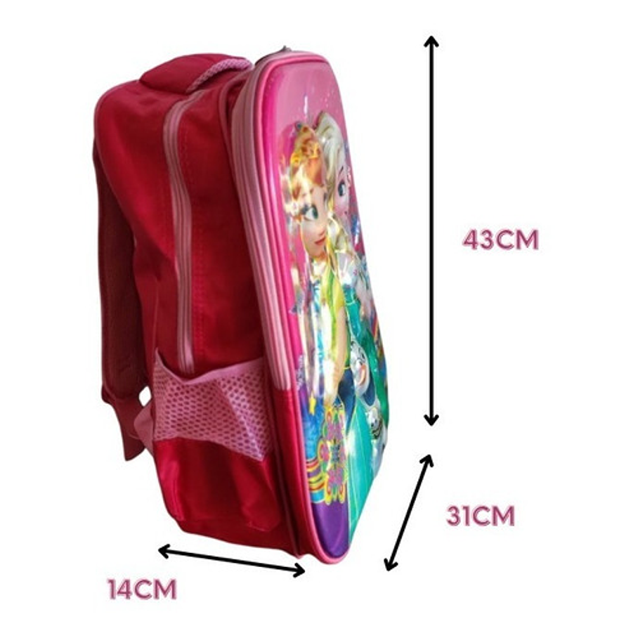 Mochila Escolar Frozen Niñas 3d Relieve Infaltil 35 L Bolso 6