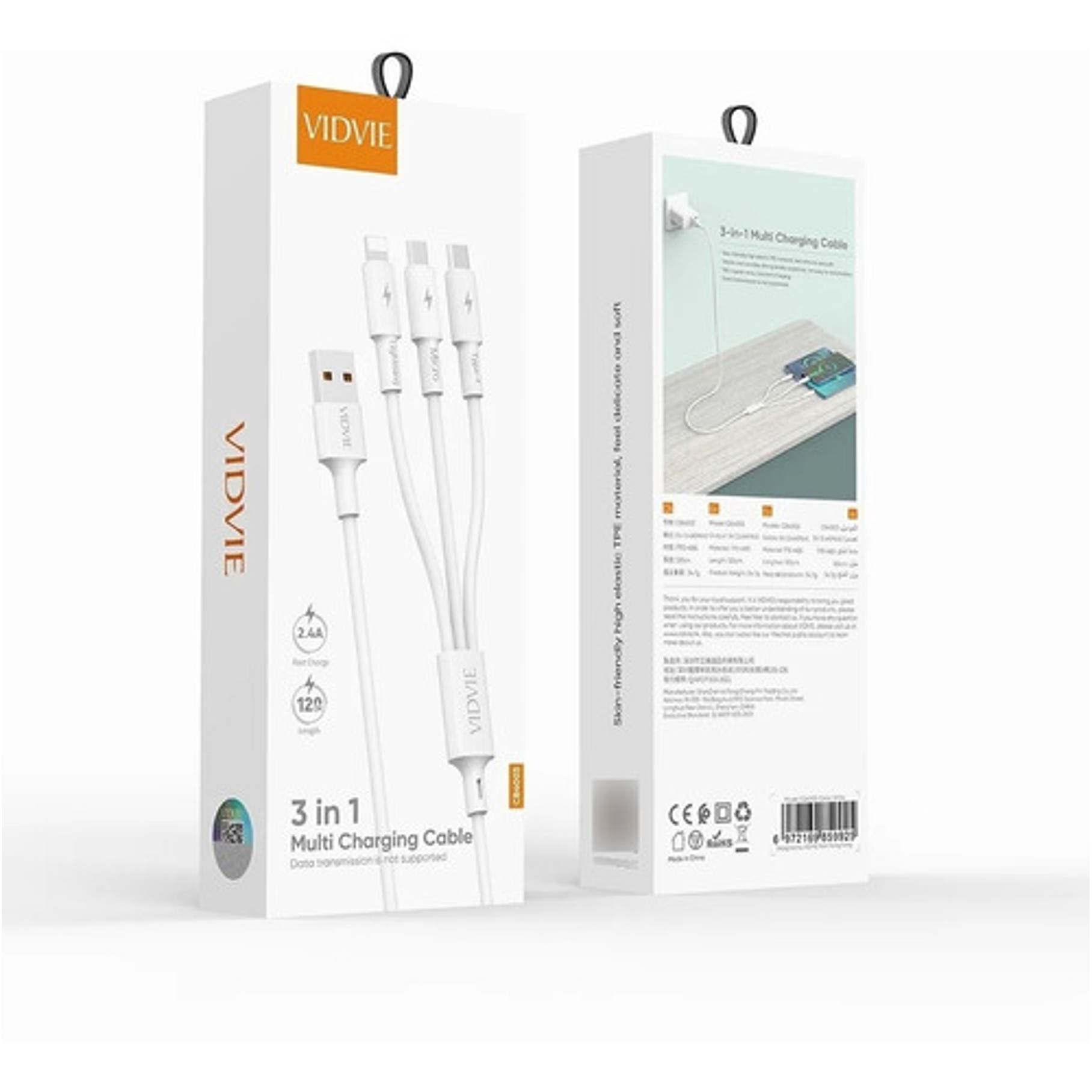 Cable Usb 3 En 1 Samsung iPhone Xiaomi Carga Rápida Usb C 2