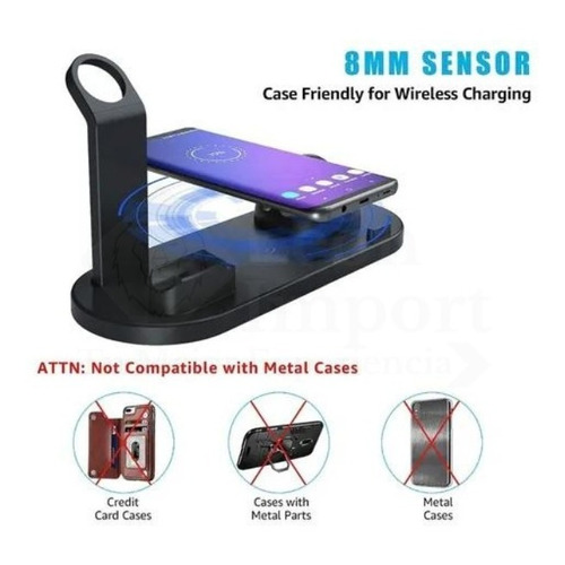 Estacion De Carga Inalambrica 4 En 1 + Cargador 20w 3a 3