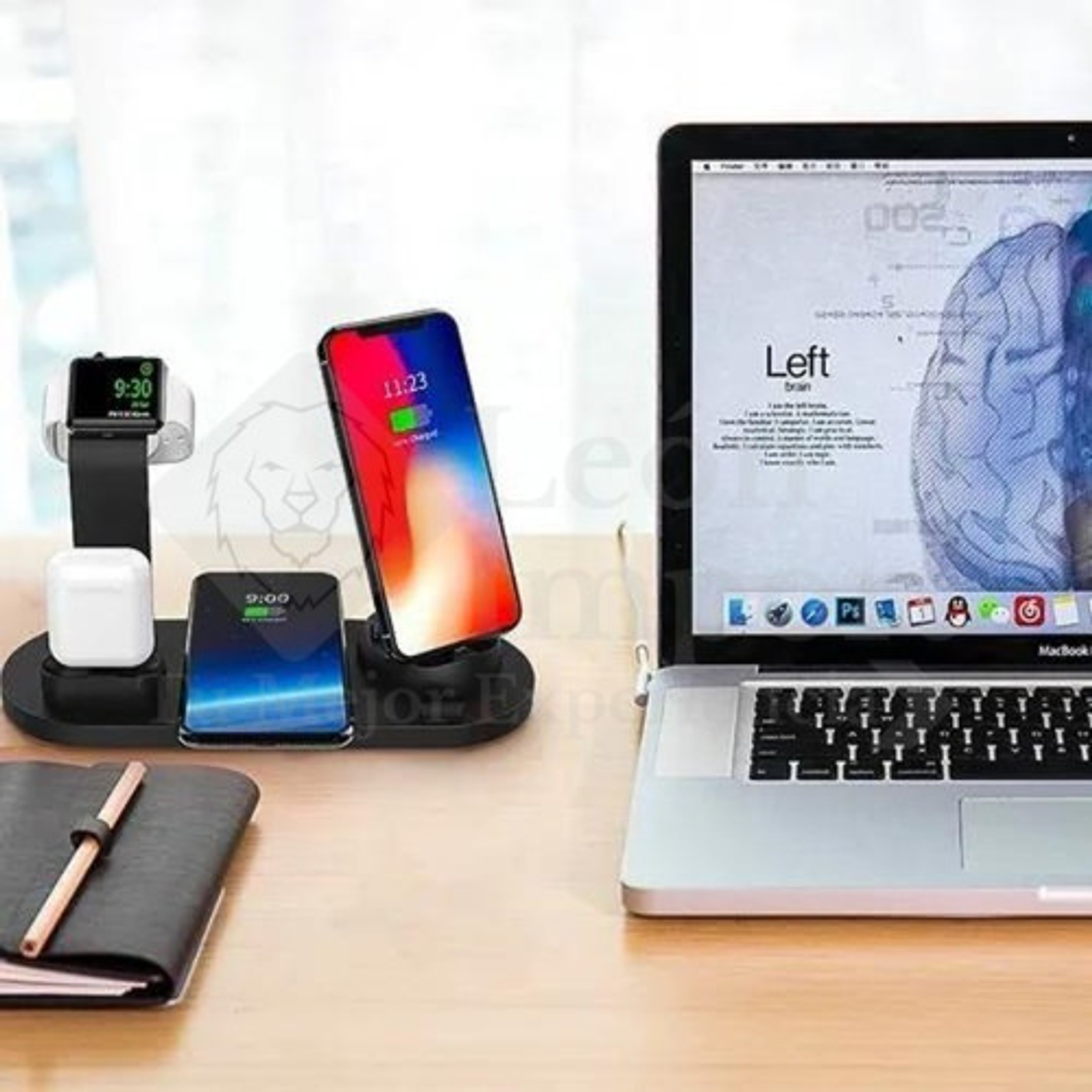 Estacion De Carga Inalambrica 4 En 1 + Cargador 20w 3a 6