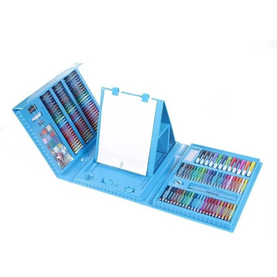 208 Piezas De Arte Para Niños Kit Set De Dibujo Celeste 1