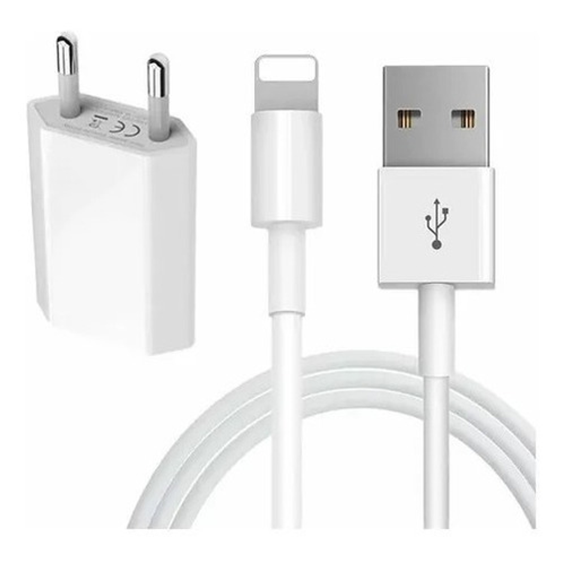 Cargador Compatible iPhone 8 X 11 12 13 Cubo + Cable 1