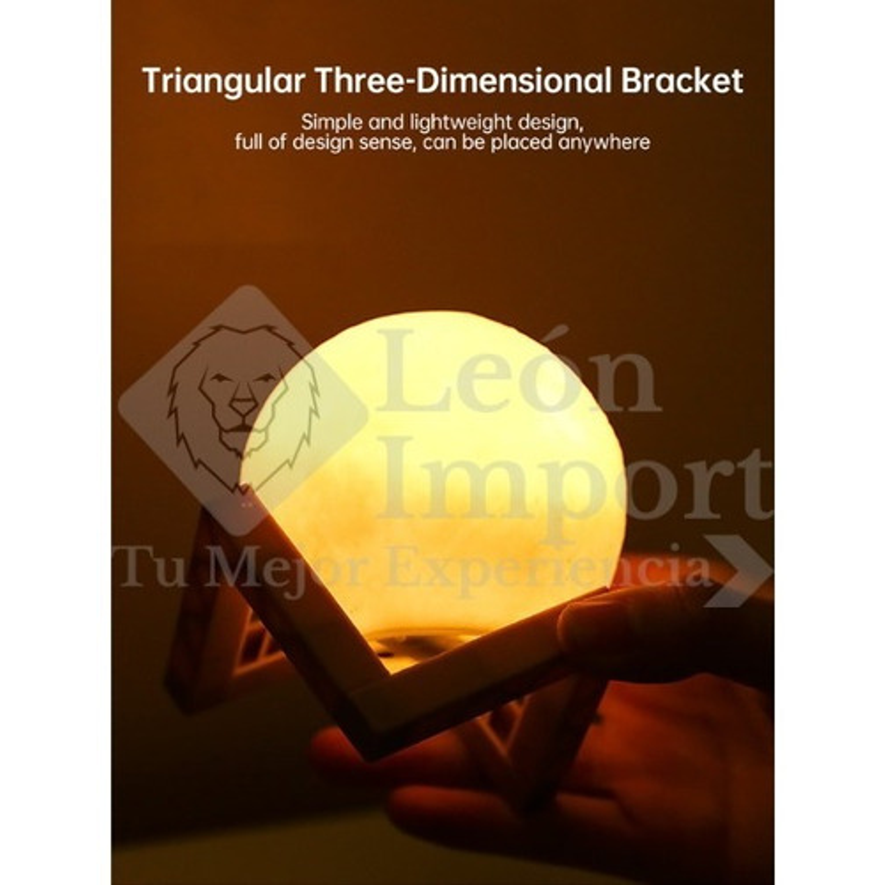 Lámpara Luna Velador Escritorio 3d Recargable Multicolores 5